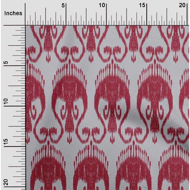 oneOone Cotton Cambric Fabric Swirl Ikat Print Fabric BTY 56 Inch Wide
