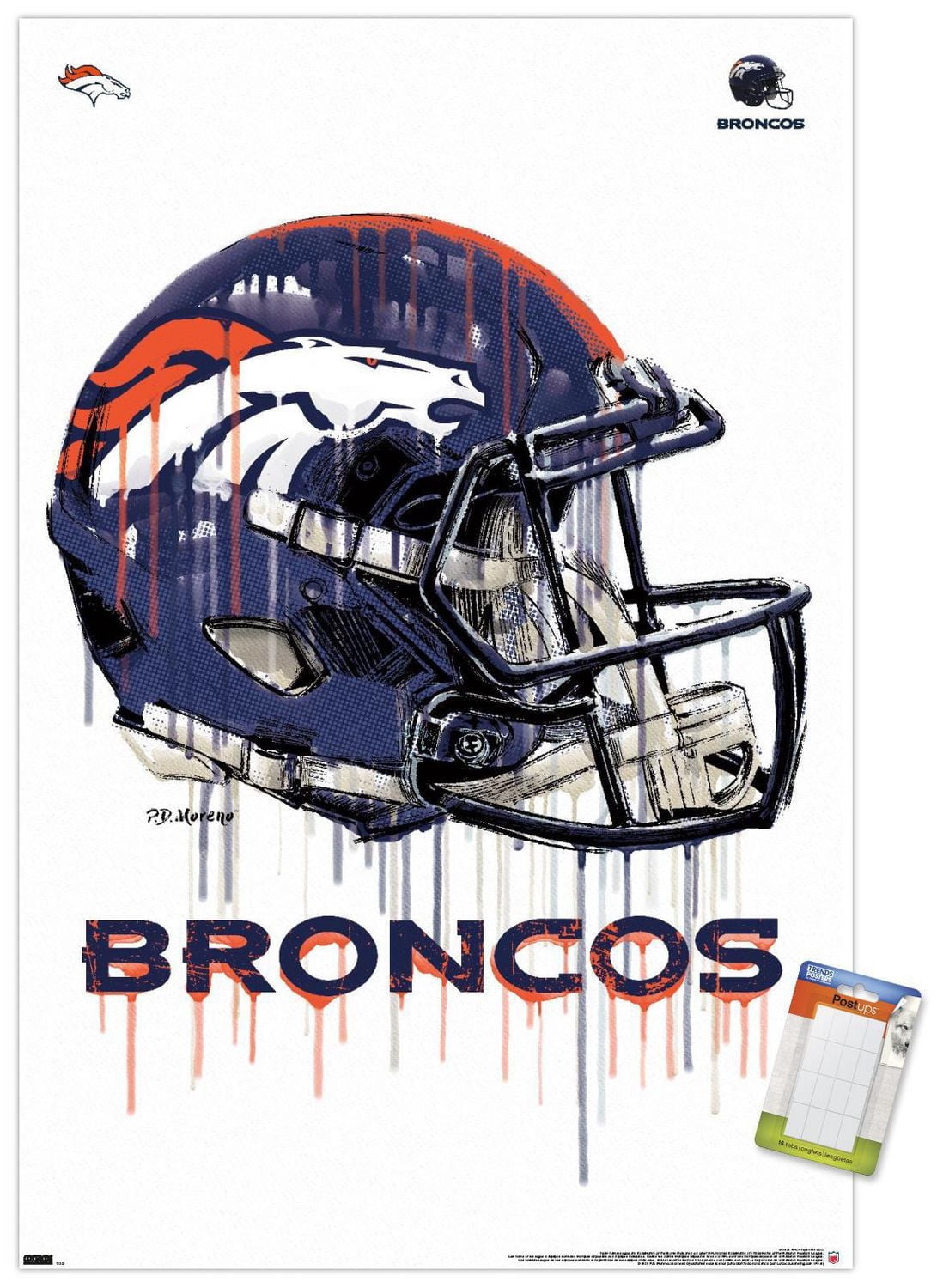 NFL Denver Broncos - Drip Helmet 20 Wall Poster