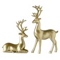 thumbnail image 1 of 2 Pcs/Set Rustic Reindeer Elk Figurines  Seated and Standing Deer Christmas Decorations  Home Office Desk Decor, 1 of 8