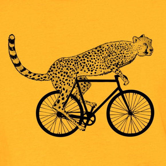 T-shirt Premium pour Homme Cheetah Roulant à Bicyclette