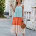thumbnail image 1 of Pisexur Robe Sans Manches à Encolure Carrée Mode pour Femmes à Blocs de Couleur à Bretelles Robe Sans Manches Robe Cool pour Femmes Robe en Liquidation, 1 of 5