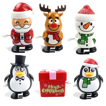 Un Assortiment de Jouets à Remonter, Lot de 9, Jouets de Personnages de Noël avec Différentes Actions pour Cadeaux de Fête, Petits Cadeaux de Bas de Noël, 0,25 Lb