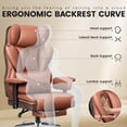 thumbnail image 4 of COOLHUT Large Executive Office Chair with Adjustable Armrests and Footrest, High Back PU Leather Computer Chair with Lumbar Support, for Big and Tall Users, for Home Office or Computer Desk Use, 4 of 9