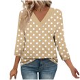 thumbnail image 1 of Fewfanhot Hauts pour Femmes à Manches 3/4, Mode d'Automne, Tunique à Col en V, Tenue de Bureau Décontractée, Chandail à Enfiler, 1 of 9
