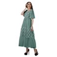 thumbnail image 2 of Moomaya Tunique à Manches Courtes Robes de Cocktail pour Femmes Robe en Coton Slub Imprimée, 2 of 4