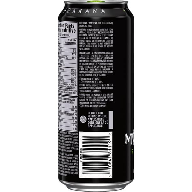 MONSTER ENERGY Energy Green, 473mL, 4 Pack - Walmart.ca