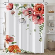 Flmtop Green Leaf Shower Curtain Banana Leaf Palm Botanical Shower Curtain Liner Machine Washable Shower Curtains Easy Installation Bath Shower Curtains with Hooks for Home Bathroom Apartments Dorms