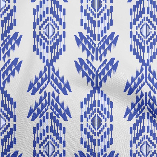 oneOone Tissu Polyester Spandex Bleu Matériau de Robe Aztech Tissu Imprimé Tissu au Mètre 56 Pouces de Large