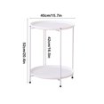 thumbnail image 3 of EGNMCR Scandinavian Small Tea Table Iron Sofa Side Table High Strength Plastic Small Corner Table Modern Concise Living Room Bedroom Small Round Table Plastic Double Disc Small Coffee Table, 3 of 6