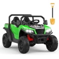 thumbnail image 1 of 24V Ride On Dump Truck, Ride On Car with Remote Control, Electric Dump Bed and Extra Shovel, Ride On Tractors Car with Music Player, Key Start for Safety, Gift for Kids,Green, 1 of 8