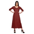 thumbnail image 1 of Moomaya Kurtis en Coton Uni pour Femmes Tenue de Fête Manches 3/4 Robe Mode pour Femmes, 1 of 5