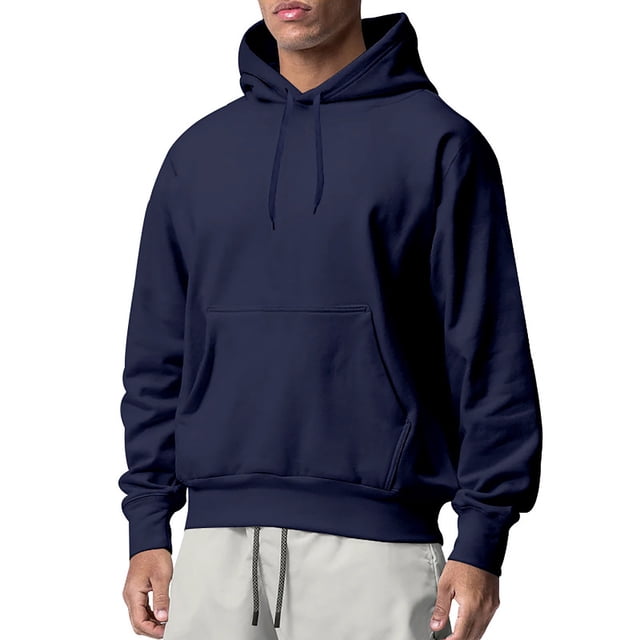 Hoodies for Men Long Sleeve Sweatshirt Casual Solid Color Pullover Tops