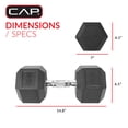 thumbnail image 4 of CAP Barbell Coated Hex Dumbbell, Single 3 - 100 lb, 4 of 7