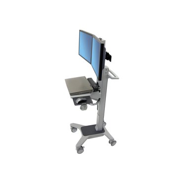 Ergotron Neo-Flex WideView WorkSpace - Chariot - Technologie à Force Constante Brevetée - pour 2 Écrans LCD / Équipement PC - Double - Aluminium, Acier Enduit de Poudre, Plastique de Haute Qualité - Gris Bicolore - Taille d'Écran : jusqu'à 22 Pouces