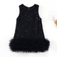 thumbnail image 4 of Splozh Robe Formelle Sans Manches pour Tout-Petits Robe Fille Ligne A Scintillante Robe de Mariée Sans Manches Robes de Fête pour Filles Noir, 6-7 Ans, 4 of 6