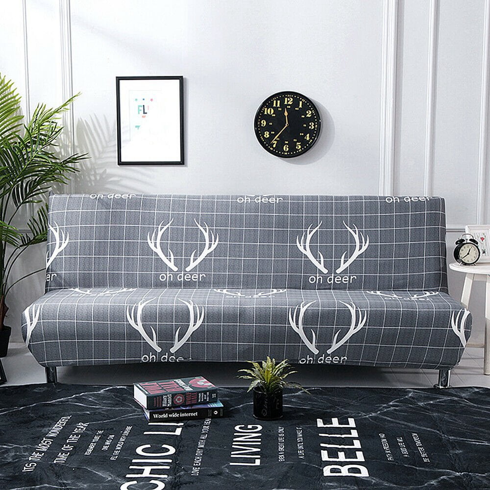 CHOK 2024 Futon Slipcover Armless Sofa Cover Stretch Sofa Bed Slipcover Protector Elastic