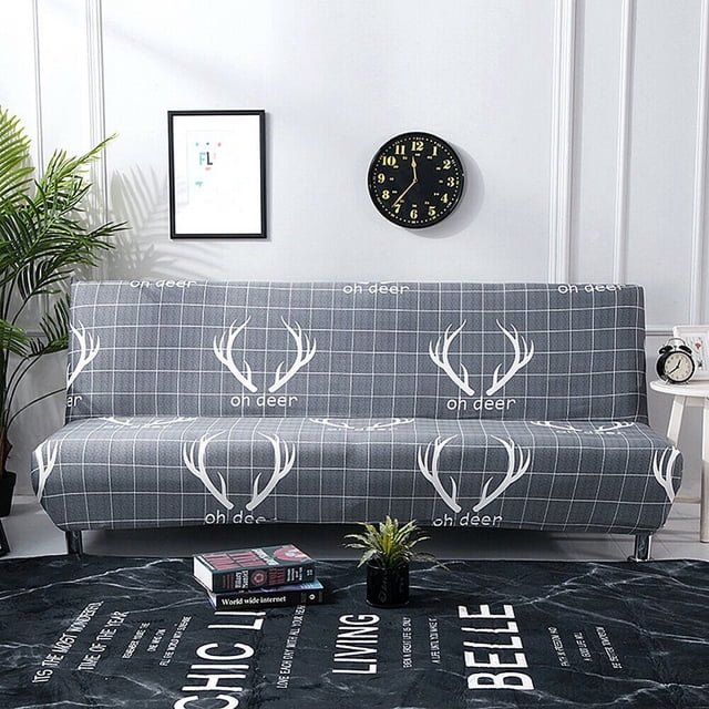 CHOK 2024 Futon Slipcover Armless Sofa Cover Stretch Sofa Bed Slipcover Protector Elastic