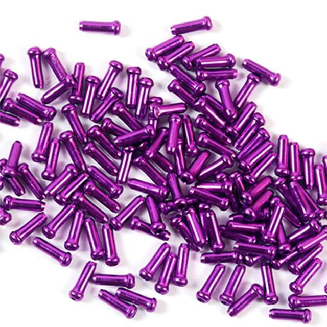 maskred Pack of 50 Brake Wires Aluminum Alloy Tail Caps Replacement Derailleur Shifter Cable Protector Ends Cycling Accessory Purple 1Set