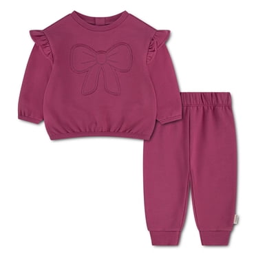 Ensemble de 2 pièces Huggies pour Bébé Fille: Haut à Manches Longues et Pantalon en Molleton