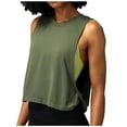 thumbnail image 1 of Timegard Womens Workout Tank Top Athletic Running Loose Cropped Top Tee Side Knot Solid Color Pullover, 1 of 4