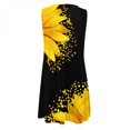 thumbnail image 4 of Femmes Robe d'Été Décontracté O Cou Sans Manches Floral Imprimé Robe Soleil Asymétrique Ourlet en Vrac de Style Bohème Genou Longueur Robes, 4 of 5
