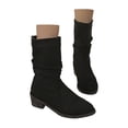 thumbnail image 3 of WEAIXIMIUNG Bottes-Chaussettes Femme Bottes Mode Automne et Hiver en Suède Mi-Mollet Bottes Confortables au Tempérament, 3 of 7
