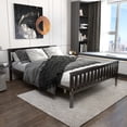 thumbnail image 3 of Costway Lit Plateforme Grand en Bois avec Tête de Lit et Pied de Lit Base de Matelas, 3 of 10