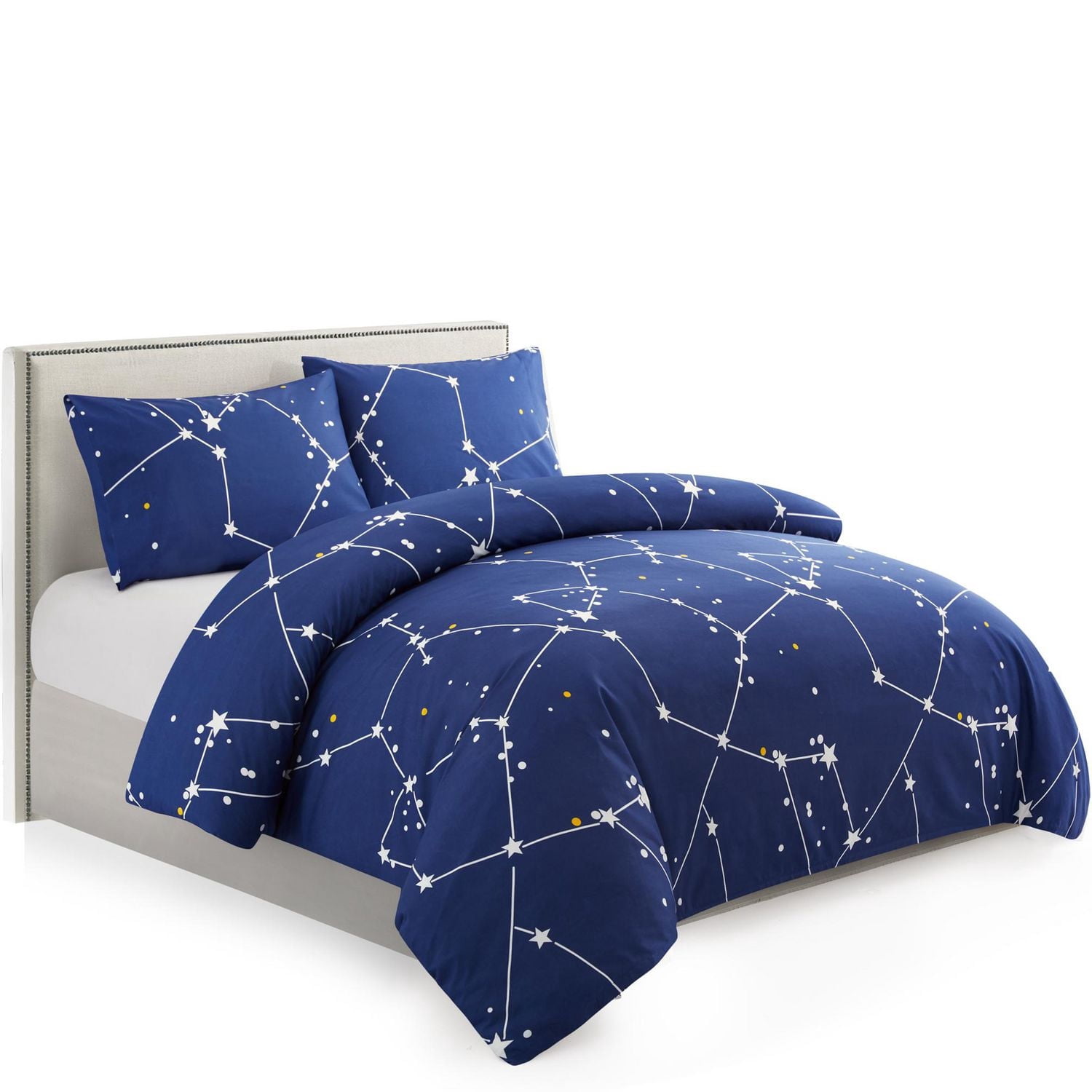 Literie Marina Décoration douce, soyeuse et riche en rayonne de bambou imprimée, toutes saisons, housse de couette, drap-housse, avec fermeture éclair et lien d'angle