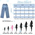 thumbnail image 5 of Girls Baggy Jeans Elastic Wasit Cool Ripped Jeans Washed Y2k Clothing Age 5-14 Years, 5 of 5