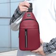 thumbnail image 4 of Zenithome Sac à Bandoulière Compact pour Hommes et Femmes, Sac de Poitrine et d'Épaule à Sangle Ajustable, Sac de Jour Léger de Voyage avec Port pour Écouteurs, Convient à la Tablette et aux Essentiels, 4 of 6