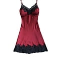 thumbnail image 2 of LSLJS Nuisette en Satin pour Femmes Dames Tenue de Nuit Nuisette Lingerie Aguichant avec Coussinets de Poitrine, Robe de Pyjama pour Femmes, 2 of 4