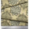 thumbnail image 2 of Soimoi Rayon Fabric Floral Mandala Printed Fabric 1 Yard 56 Inch Wide, 2 of 3