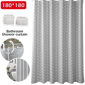 Rideaux de douche de salle de bains, 72" W x 72" H,Heavy Duty Rideau de douche imperméable Linge de bain anti-microbial Mildew résistant pour douches de salle de bains, étriers et baignoires, lavable en machine