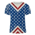 thumbnail image 4 of LSLJS T-Shirts Patriotiques pour Hommes T-Shirts à Imprimé Rayures de la Fête de l'Indépendance Col Rond Manches Courtes, 4 of 5