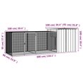 thumbnail image 4 of vidaXL Chicken Cage Grey 300x91x100 cm Galvanised Steel, 4 of 4
