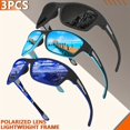 thumbnail image 1 of 3pcs Polarized Sports Glasses For Driving, Cycling, And Fishing, 1 of 5
