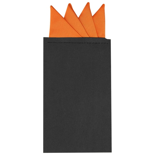 INSPIRE CHIC Men's Pocket Squares Pre Folded Triangles On Card Suit Handkerchief Orange One Size