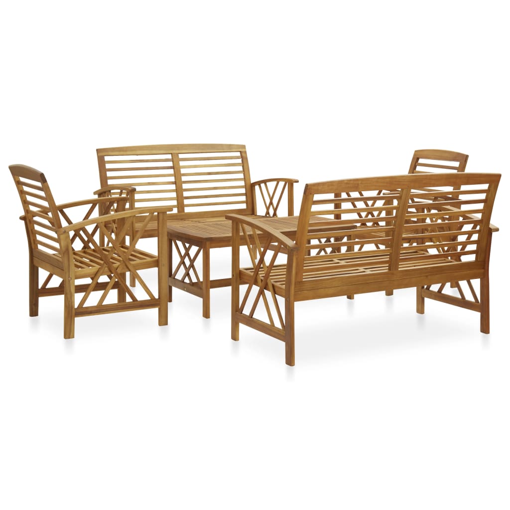 vidaXL 5 Piece Garden Lounge Set Solid Acacia Wood