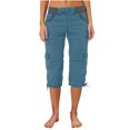 thumbnail image 1 of Timegard Womens Cargo Capri Pants Elastic Waisted Drawstring Cinch Bottom Hiking Crop Pants with Pockets, 1 of 6