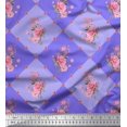 thumbnail image 1 of Soimoi Tissu Crêpe polyester Feuilles, & Imprimés Floraux Roses au Mètre 42 Pouces de Large, 1 of 3