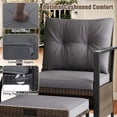 thumbnail image 2 of Gymax Set of 5 Furniture Set Rattan Chairs & Ottomans w/ Glass Topped Coffee Table Patio Gray, 2 of 4