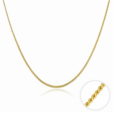 JeenMata 18 Inch Gold Chain Necklace in Yellow Gold Plating - Fashion Necklace for Everyday Wear