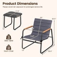 thumbnail image 3 of Costway 3 PCS Patio Bistro Set with Cushions & Tempered Glass Coffee Table for Balcony, Lawn, 3 of 10