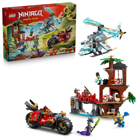 LEGO NINJAGO Le Combat de Véhicules Ninja à la Cabane dans l’Arbre, Ensemble de Jouet 71857