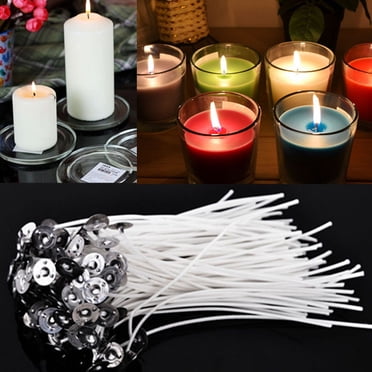 Agiferg 100x Mèches de Bougie Noyau en Coton Pré-Ciré avec Supports Fabrication de Bougies