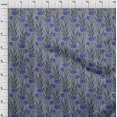 thumbnail image 4 of oneOone Georgette Viscose Medium Blue Fabric Floral Retro Craft Projects Decor Fabric Printed By The Yard 42 Inch Wide, 4 of 5
