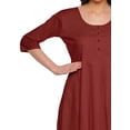thumbnail image 3 of Moomaya Kurtis en Coton Uni pour Femmes Tenue de Fête Manches 3/4 Robe Mode pour Femmes, 3 of 5