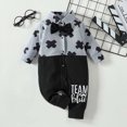 thumbnail image 2 of IROINID Savings Baby Bodysuit Long Sleeve Newborn Baby Spring Fall Boys Clothes Color Matching Button Rompers,Black, 2 of 4