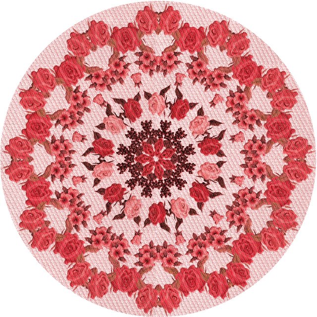 Ahgly Company Tapis Rond Lavable en Machine Intérieur Transitionnel Rose Profond, 7 Pieds Rond