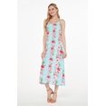 thumbnail image 2 of Robe Maxi à Imprimé Floral Hawaïen pour Femmes S Rose Turquoise Hibiscus Vigne, 2 of 5